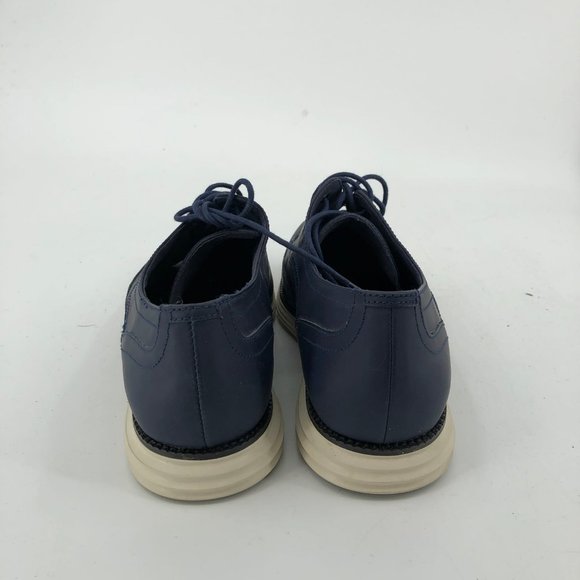 Cole Haan Blue Leather Loafers | Lace Up & Almond Toe main image 6